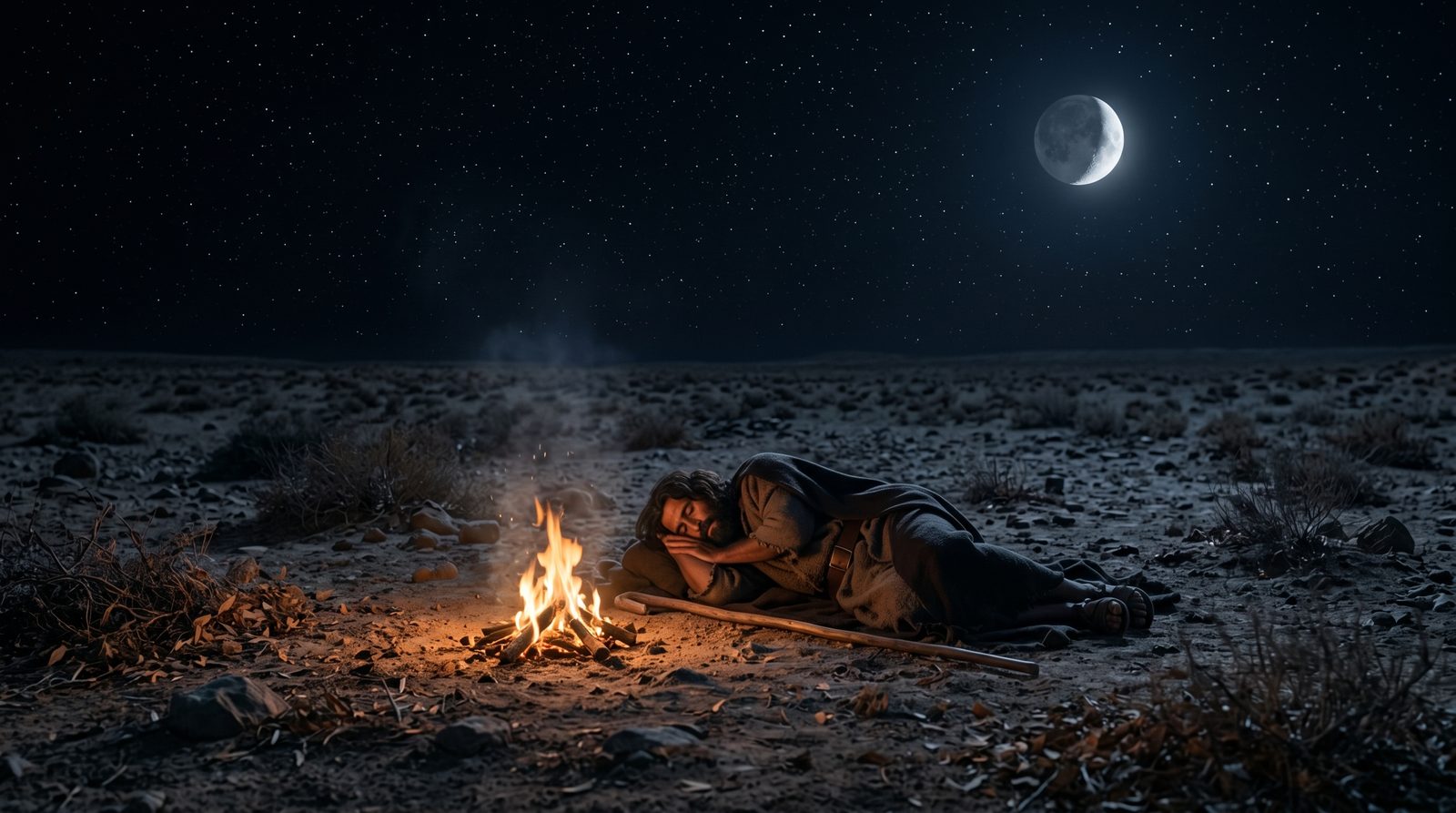 Cena grandiosa no deserto gerada com IA